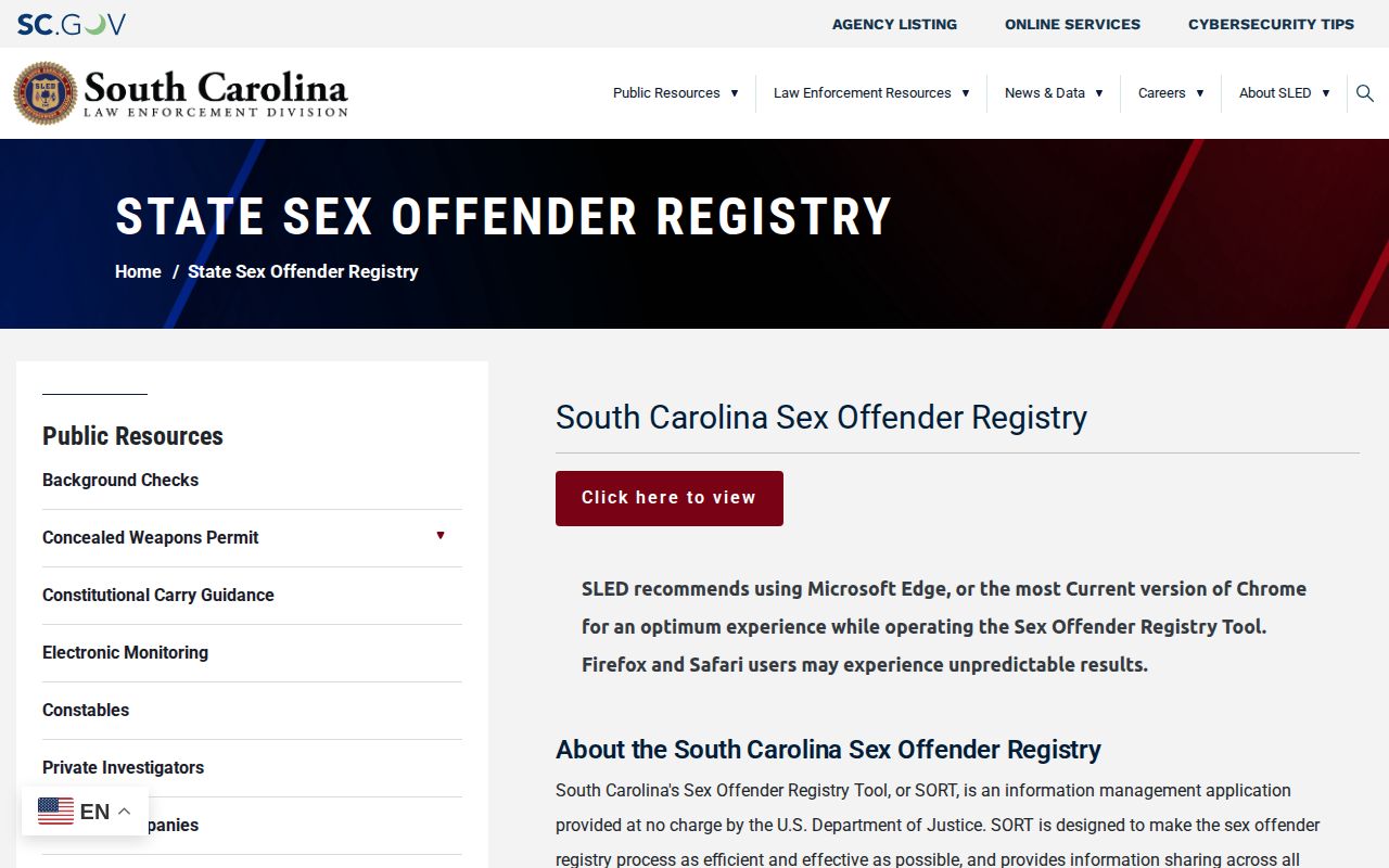 Florence County discharge record and South Carolina registry guidance