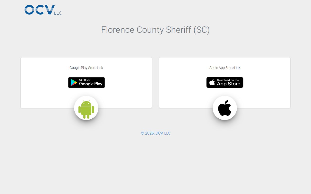Official Florence County Sheriff's Office mobile app page